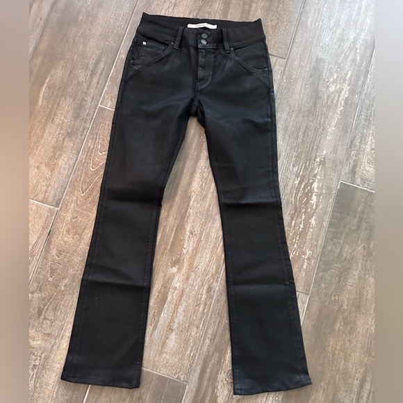 Hudson Jeans Beth Coated Black Beauty Mid-Rise Baby Bootcut Jean - Picture 3 of 13